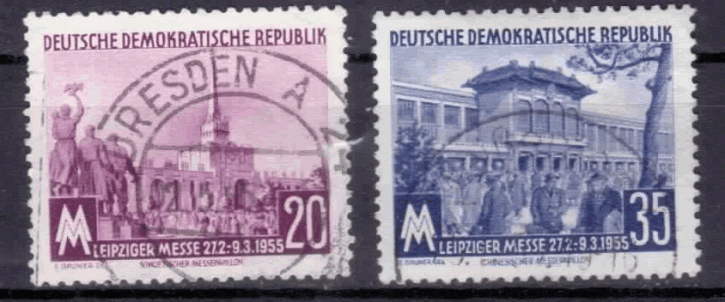 Briefmarken DDR 1955 Mi.Nr. 447-448, Frühjahrsmesse,  Gestempelt