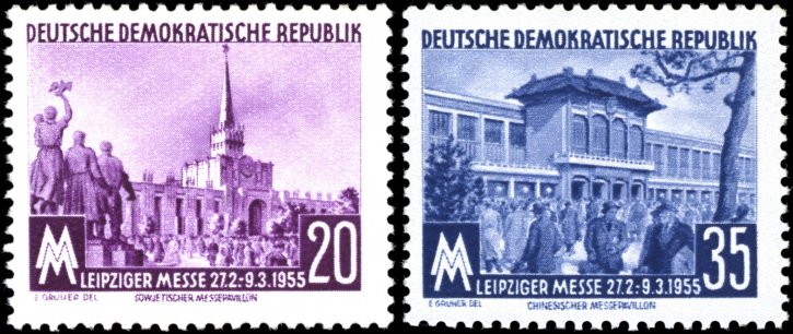 Briefmarken DDR 1955 Mi.Nr. 447-448, Frühjahrsmesse, Postfrisch