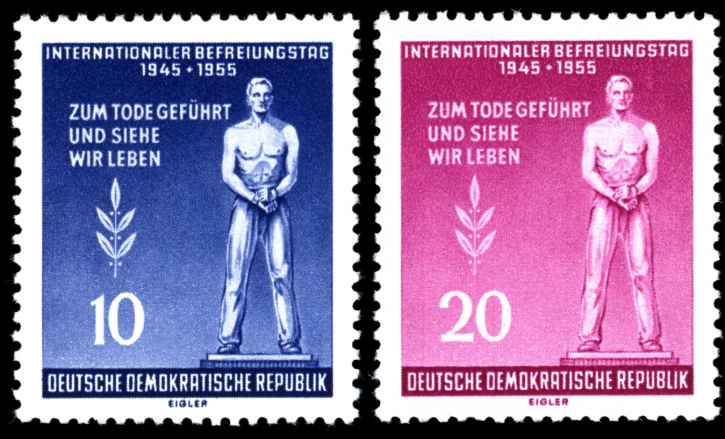 Briefmarken DDR 1955 Mi.Nr. 459A-460A, Tag der Befreiung, Postfrisch