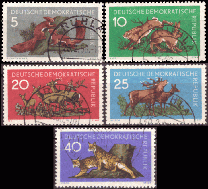Briefmarken DDR 1959, Mi.Nr. 737-741, Waldtiere, Gestempelt