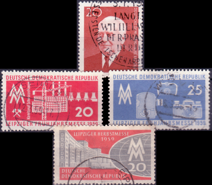 Briefmarken DDR 1959, Mi.Nr, 673, 678-679, 712, Gestempelt