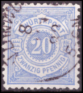 Briefmarken Altdeutschland Württemberg 1875, Mi. Nr. 47, weiße Ziffer im Kreis, Gestempelt