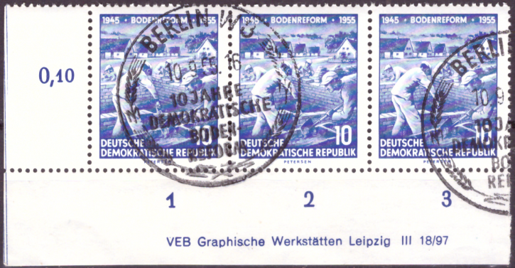 Briefmarken DDR 1955 Mi.Nr. 482 DV (Druckvermerk), ESST Gestempelt