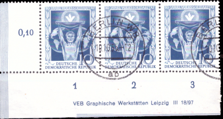 Briefmarken: DDR 1955, Mi.Nr. 484 DV (Druckvermerk), Gestempelt
