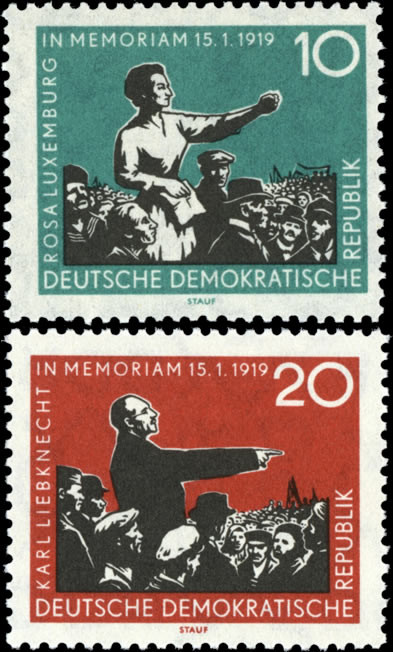 Briefmarken DDR 1959, Mi.Nr. 674-675, Rosa Luxemburg und Karl Liebknecht, Postfrisch