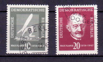 Briefmarken DDR 1958, Mi.Nr. 626-627, Max Planck, Gestempelt