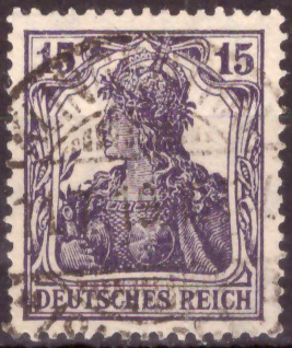 Briefmarken Deutsches Reich 1917, Mi.Nr. 101, Freimarken: Germania (VI), Gestempelt