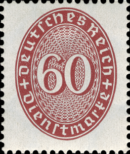 Briefmarken: Deutsches Reich 1928, Dienstmarken Mi.Nr. 122 (Ergänzungswert), Wertziffern im Oval. Postfrisch