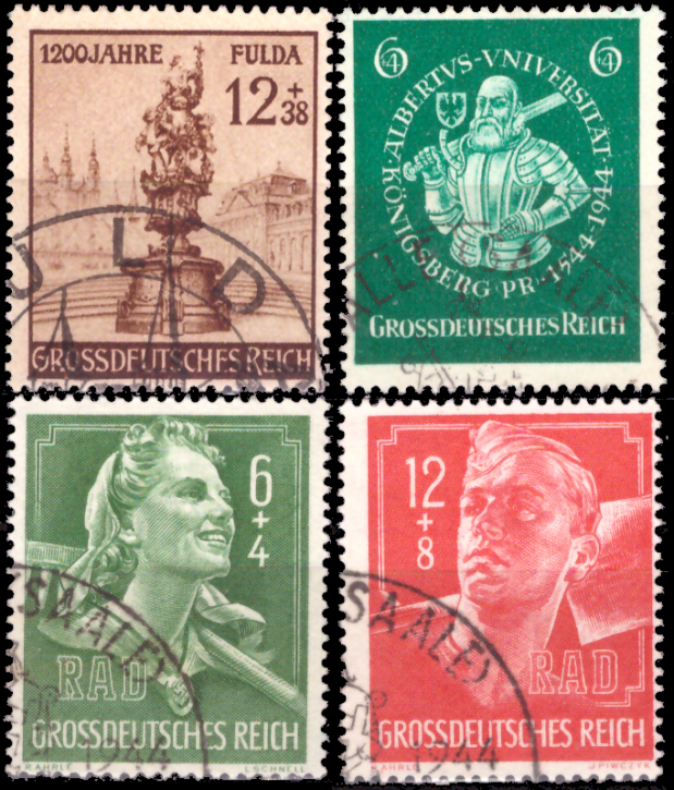 Briefmarken Deutsches Reich 1944, Mi.Nr. 886, 894-896, Gestempelt