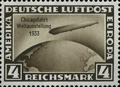 Briefmarken: Deutsches Reich 1933, Mi.Nr. 498, Luftschiff Graf Zeppelin, Ozeanüberquerung. Ungebraucht*