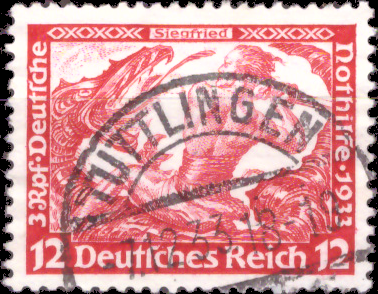 Briefmarken: Deutsches Reich 1933, Mi.Nr. 504, Nothilfe, Richard Wagner. Gestempelt