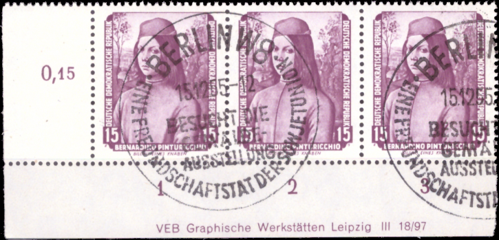 Briefmarken DDR 1955 Mi.Nr. 506 DV (Druckvermerk), Esst Gestempelt