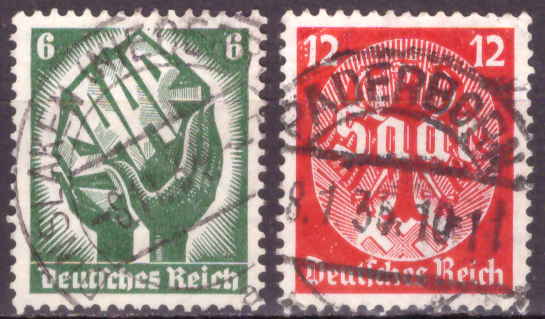 Briefmarken: Deutsches Reich 1934, Nr. 544-545, Saarabstimmung, Gestempelt