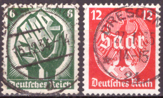 Briefmarken: Deutsches Reich 1934, Nr. 544-545, Saarabstimmung, Gestempelt