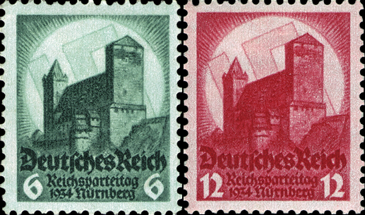 Briefmarken: Deutsches Reich 1934, Nr. 546-547, Reichsparteitag, Postfrisch