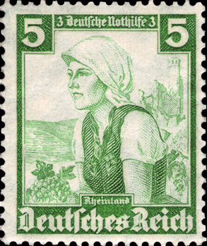 Briefmarken: Deutsches Reich 1935, Mi.Nr. 590, Volkstrachten. Postfrisch