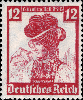 Briefmarken: Deutsches Reich 1935, Mi.Nr. 593, Volkstrachten. Postfrisch