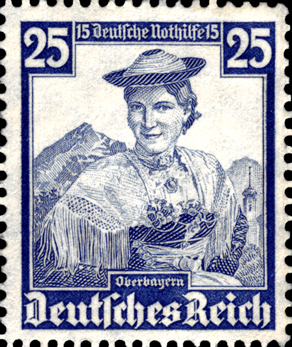 Briefmarken: Deutsches Reich 1935, Mi.Nr. 595, Volkstrachten. Postfrisch