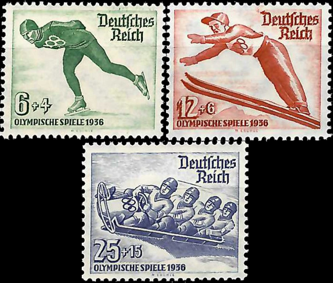 Briefmarken: Deutsches Reich 1935, Mi.Nr. 600-602, Olympische Winterspiele 1936. Postfrisch