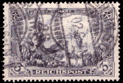 Briefmarken Deutsches Reich 1900, Mi.Nr. 65, Freimarken: Deutsches Kaiserreich (I); Inschrift "Reichspost", Gestempelt