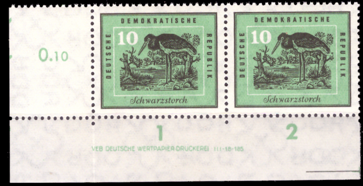 Briefmarken DDR 1959, Mi. Nr. 699 DV (Druckvermerk), Heimische Vögel, Postfrisch