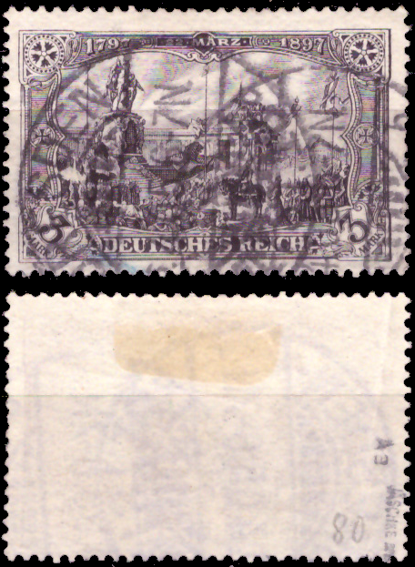 Briefmarken Deutsches Reich 1902, Mi.Nr. 80A, Freimarken: Deutsches Kaiserreich (II); Inschrift „DEUTSCHES REICH“, Gestempelt, Geprüft