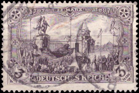 Briefmarken Deutsches Reich 1902, Mi.Nr. 80A, Freimarken: Deutsches Kaiserreich (II); Inschrift „DEUTSCHES REICH“, Gestempelt