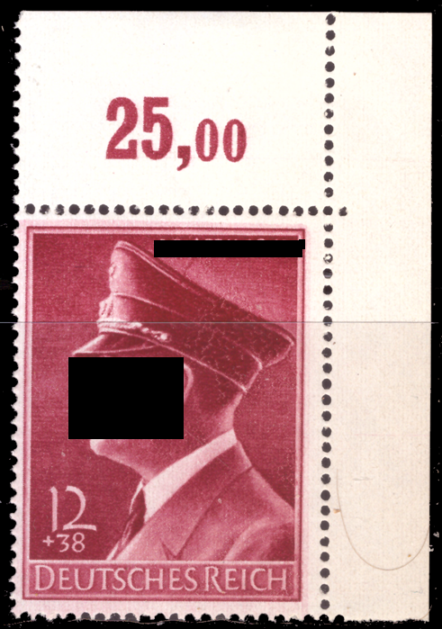 Briefmarken: Deutsches Reich 1942 Mi.Nr. 813 BE or, Bogenecke unten links Geburtstag, Postfrisch