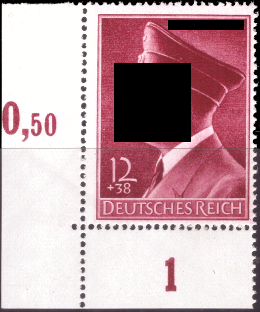 Briefmarken: Deutsches Reich 1942 Mi.Nr. 813 BE ul, Bogenecke unten links Geburtstag, Postfrisch