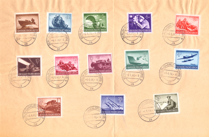 Briefmarken Deutsches Reich 1944, Mi.Nr. 873-885 Wehrmacht II, Sonderstempel Gestempelt