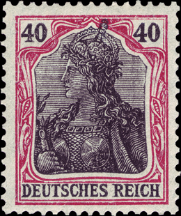 Briefmarken Deutsches Reich 1905, Mi.Nr. 90 I - Friedensdruck, Freimarken: Germania, Postfrisch