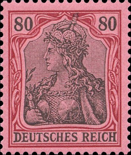 Briefmarken Deutsches Reich 1905, Mi.Nr. 93 I - Friedensdruck, Freimarken: Germania, Postfrisch
