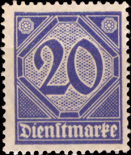 Briefmarken: Deutsches Reich 1920, Dienstmarken Mi.Nr. 29. Postfrisch
