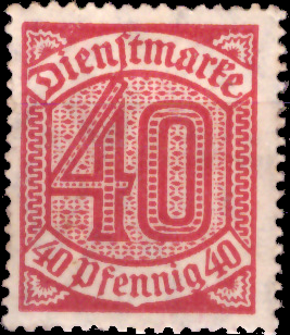 Briefmarken: Deutsches Reich 1920, Dienstmarken Mi.Nr. 28. Ungebraucht* MH