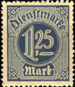 Briefmarken: Deutsches Reich 1920, Dienstmarken Mi.Nr. 31. Ungebraucht* MH