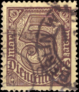 Briefmarken: Deutsches Reich 1920, Dienstmarken Mi.Nr. 33 c. Gestempelt