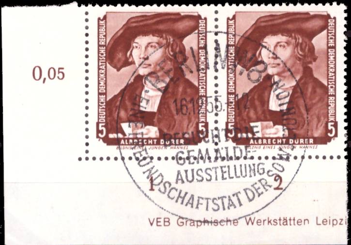 Briefmarken DDR 1955 Mi.Nr. 504 DV (Druckvermerk), Esst Gestempelt