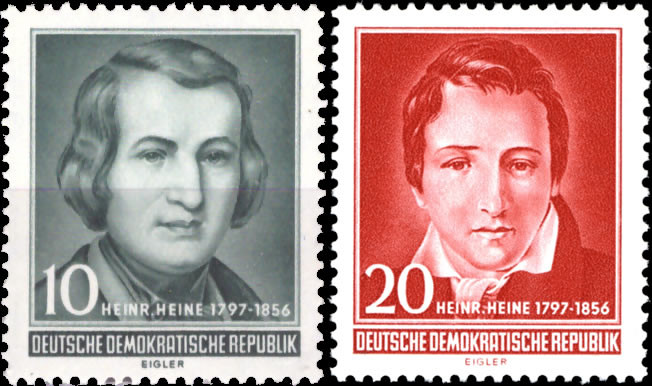 Briefmarken: DDR 1956, Mi.Nr. 516-517, Heinrich Heine, Postfrisch