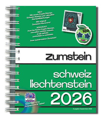 ZUMSTEIN Schweiz/Liechtenstein Briefmarken-Katalog 2026, mit Spiralbindung