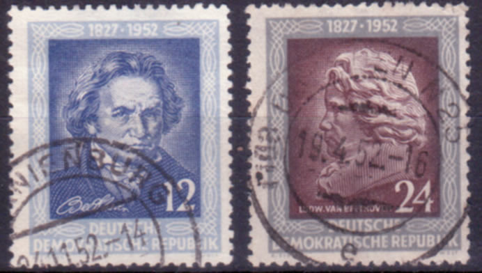 Briefmarken DDR 1952, Mi.Nr. 300-301, Beethoven, Gestempelt