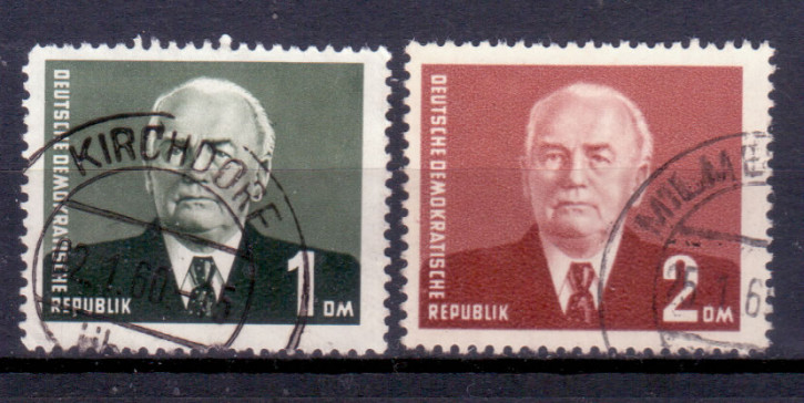 Briefmarken DDR 1953, Mi.Nr. 342-343, Dauerserie Wilhelm Pieck (III) Wz. 2, Gestempelt