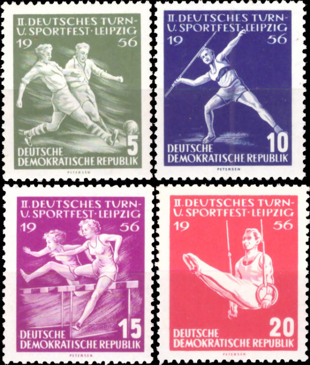 Briefmarken: DDR 1956, Mi.Nr. 530-533, Deutsches Turn- und Sportfest, Postfrisch