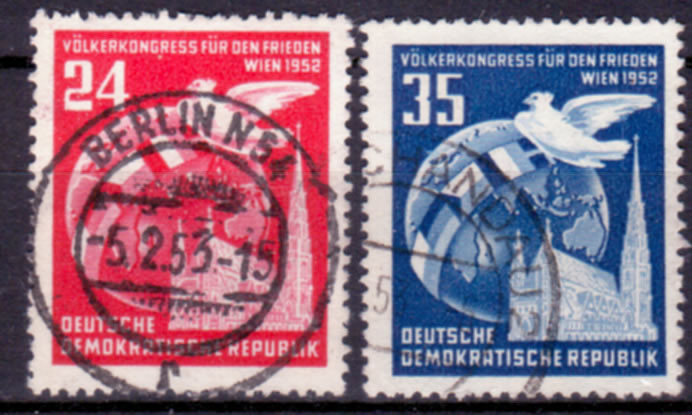 Briefmarken DDR 1952, Mi.Nr. 320-321, Völkerkongress für den Frieden, Gestempelt