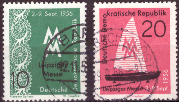 Briefmarken: DDR 1956, Mi.Nr. 536-537, Leipziger Herbstmesse, Gestempelt