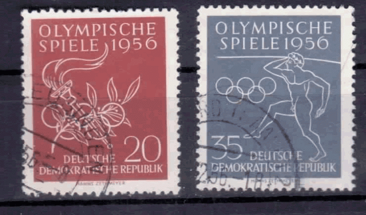 Briefmarken: DDR 1956, Mi.Nr. 539-540, Olympische Sommerspiele, Melbourne. Gestempelt
