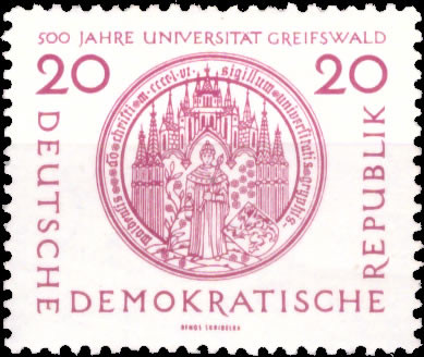 Briefmarken: DDR 1956, Mi.Nr. 543, Universität Greifswald. Postfrisch