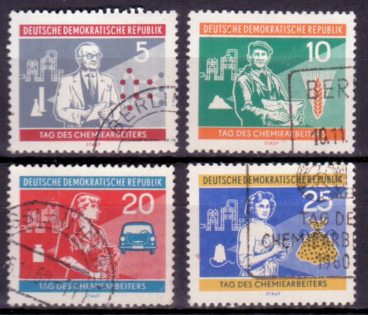 Briefmarken: DDR 1960 Mi.Nr. 800-803, Chemiearbeiter, Gestempelt