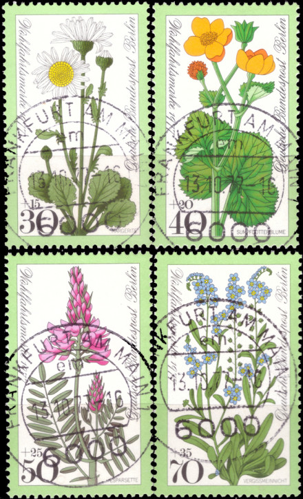 Briefmarken Berlin 1977, Mi.Nr. 556-559, Wohlfahrt: Wiesenblumen. Gestempelt