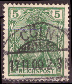 Briefmarken Deutsches Reich 1900, Mi.Nr. 55, Germania-Ausgabe (I), Inschrift "Reichspost", Gestempelt