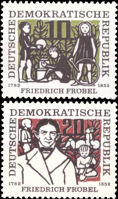 Briefmarken DDR 1957, Mi.Nr. 564-565, Friedrich Fröbel. Postfrisch